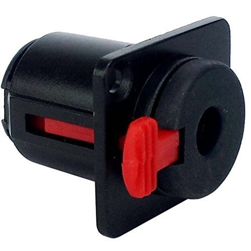 CESS Black 1/4" Jacks TS and TRS Panel Mount Jack Locking Style D Series Size - 1/4 Inch Female Stereo and Mono/TRS and TS Audio Socket - 6.35mm S...