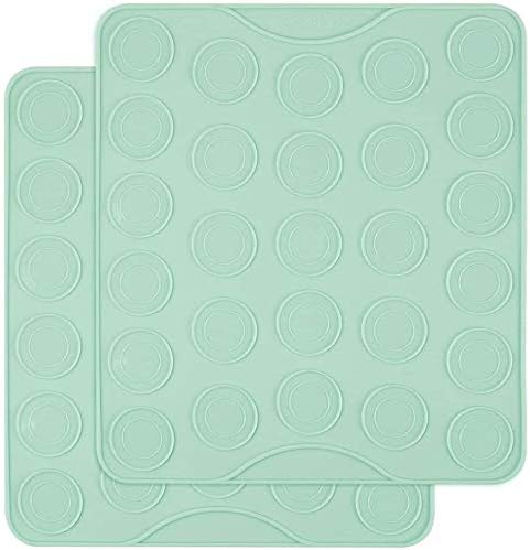 Webake Macaron Silicone Mat Set of 2, Macaroon Baking Mat 54-Cavity, Silicone Template Sheet Baking Pan Liner for Cookie, Pastry Making(Green)...