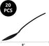 Disposable Plastic Spoons, 9 Inch, 20 Count, Heat Resistant, Heavy Duty Bulk Serving Utensils Set, Food Safe Material, BPA Free, Black...