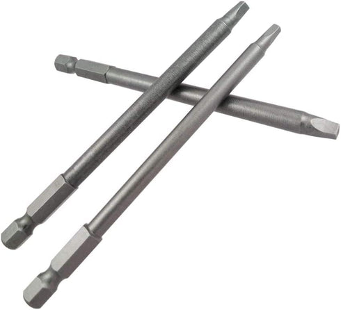 6Pcs 1/4 Inch Shank Long Magnetic Square Head Screwdriver Bits Set Power Tools SQ1 SQ2 SQ3 (100mm)...