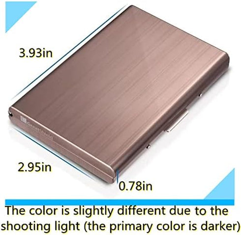 RFID BlockingStainless Steel Credit Card Holder, Men Women Metal Slim Wallet For Driver's License, ID Cards, Credit Cards, Or Business Cards (Rose...