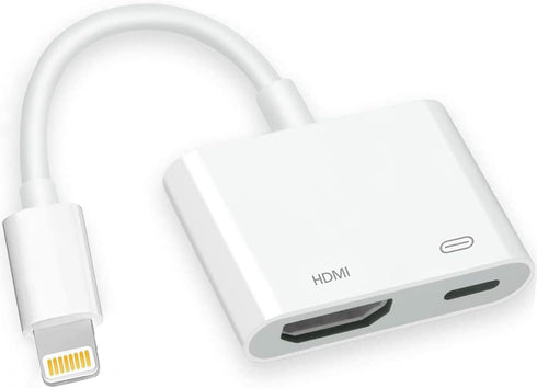 Apple MFi Certified Digital AV Adapter, Lightning to HDMI Converter for iPhone 14 13 12 11 X 8 7 to HD TV/Projector/Monitor (White)......