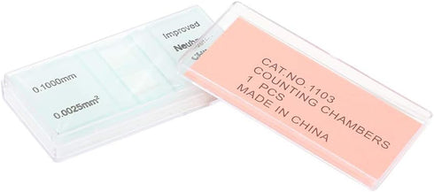 Improved Neubauer Hemocytometer Blood Cell Count Plate Glass Microscope Slide Coverslip Counting Chambers...