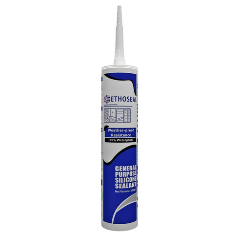 Clear EthoSeal Waterproof Caulk & Sealant 100% RTV Silicone Sealant, 10oz Cartridge, Zero Odor & Won't Yellow Silicone Clear...