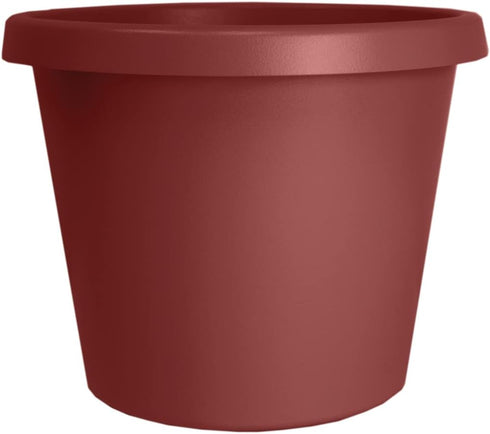 The HC Companies 8 Inch Round Prima Planter - Small Plastic Plant Pot with Rolled Rim for Indoor Outdoor Plants Flowers Herbs, Marsala...