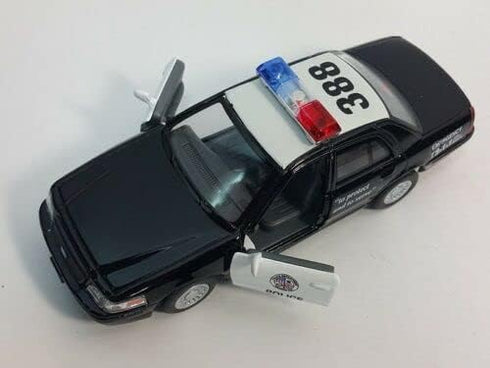 KiNSMART Ford Crown Victoria 5" 1:42 Scale Police Interceptor Car w/Pullback Action...
