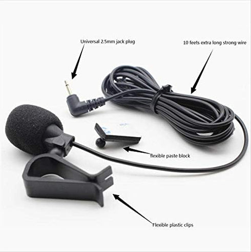 2.5mm Microphone Mic Assembly for Car Vehicle Head Unit Bluetooth Enabled Stereo Radio GPS DVD for Pioneer...