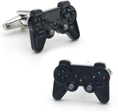 Funny GamePad Cuff Links Black Color Painting Brass Material Joystick Design Cufflinks with Gift Box...