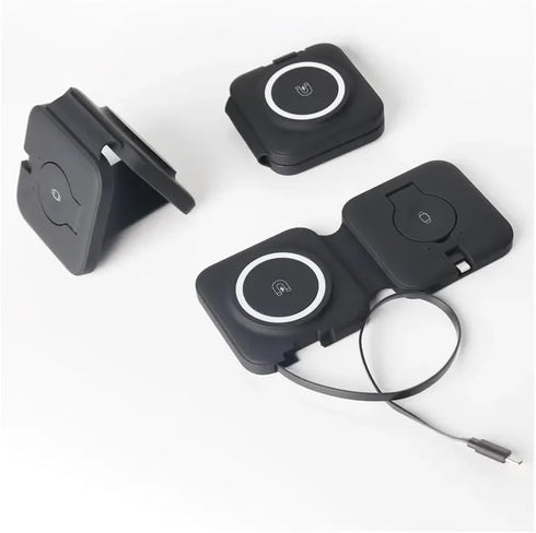 Portable Wireless Charger 15W Fast Charging Wireless 3 in 1 Magnetic Charging Wireless Charger Stand - Pocket Carry...