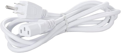 White Replacement Power Cord for Computer Monitor TV...