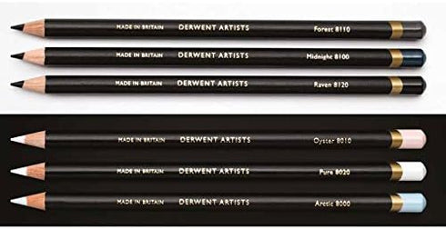 Derwent Artists Black & White Pencils, Set of 6 Art Pencils (2302342)...