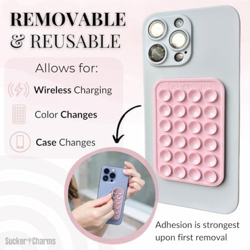 Removable and Reusable Suction Cup Phone Mount/Patent Pending (Pink-a-Licious)...
