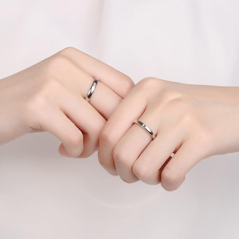 Matching Promise Rings for Couples Matching Rings Set Adjustable for Him and Her Engagement Wedding Rings Set of 2 Rings (Style 3)...