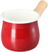 500ML Home Enamel Milk Pan With Wooden Handle, Small Enamel Saucepan Butter Warmer Cookware Pan Sauce Pan Kitchen Tool...