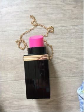 Women Acrylic Black Lipstick Shape Evening Bags Purses Clutch Vintage Banquet Handbag...
