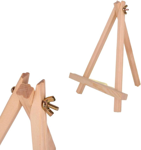 9.45 Inch Adjustable Mini Wood Easels Tabletop Painting Easel Stand for Artist Cards Phone Photos, Portable Triangle Tabletop Canvas Holder for Pa...