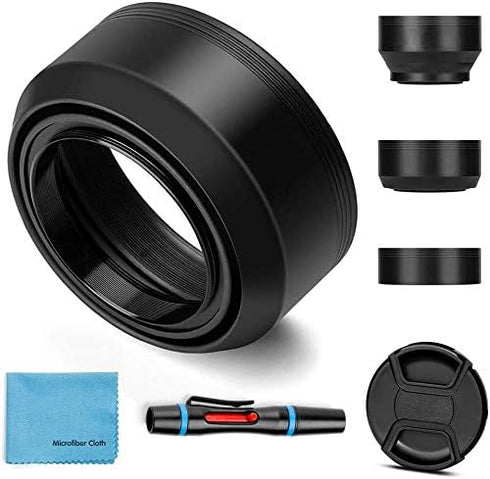 49mm Lens Hood Universal Collapsible Lens Sun Shade Hood with Centre Pinch Lens Cap for Canon Nikon Sony Pentax Olympus Fuji Camera...