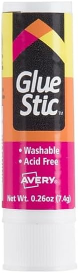 Avery 98089 Glue Sticks, Permanent, .26 oz, Value Pack, 18/PK, Clear...