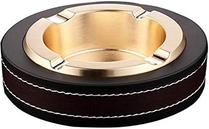 Leather Stainless Steel Cigarette Ashtray Modern Tabletop Cigars Ashtrays For Indoor,Gift for Smokers, Desktop Smoking Ashtray for Home Office Dec...