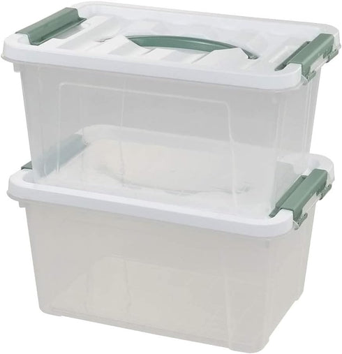 Pekky 6 Quart Storage Container Box with Handle and Latching Fresh Design, Small Toy Organizer Bin, 2-Packs...