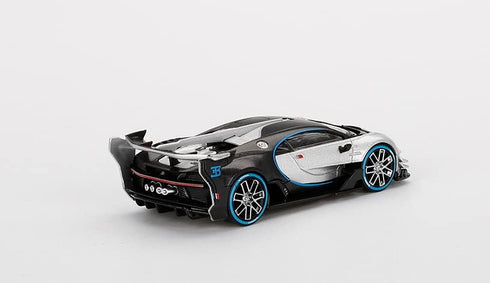 Bugatti Vision Gran Turismo Sliver and Carbon 1/64 Diecast Model Car by True Scale Miniatures MGT00369...