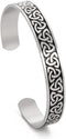 Celtic Knot Bracelet For Women Men Stainless Steel Cross Triquetra Celtic Open Bangle Bracelet Vintage Symbol Cuff Bangle Viking Norse Irish Amule...