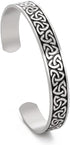 Celtic Knot Bracelet For Women Men Stainless Steel Cross Triquetra Celtic Open Bangle Bracelet Vintage Symbol Cuff Bangle Viking Norse Irish Amule...