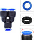 Air Push Quick Fittings, 10Pcs Pneumatic Connectors Push to Connect Fittings Kit, 5/16" 8mm Od Quick Release Connectors Y Splitters...