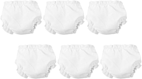 NUOBESTY White Doll Diapers Baby Doll Underwear for Baby Adjustable Doll Underpants Doll Diapers Reusable 6pcs...