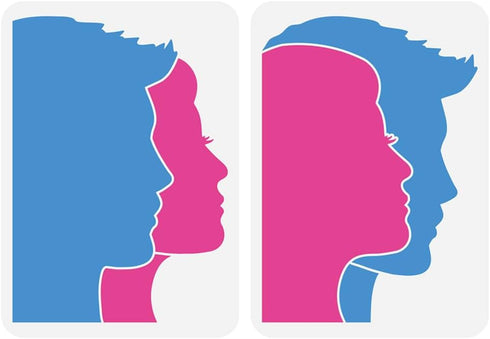 FINGERINSPIRE 2 Pcs Man and Woman Faces Painting Stencil 8.3x11.7inch Reusable Boy Girl Pattern Drawing Template DIY Human Silhouette Deoration St...