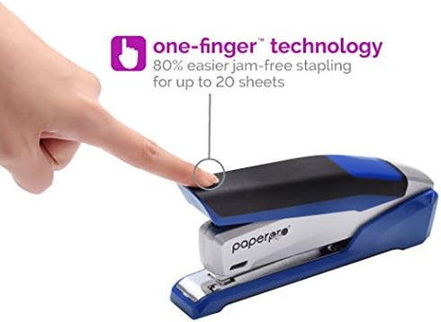 PaperPro - 1116 - inPOWER+ 28 Premium Stapler with Built-in Staple Remover, 28 Sheets, Full-Strip, Blue/Silver...