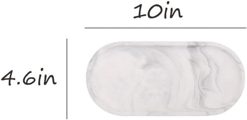 CHOOLD Chic Ceramic Marble Style Oval Dessert Plate Cake Plate Jewelry Dish Ring Dish Cosmetics Organizer Fruit Dish Home Decor Wedding Gift...