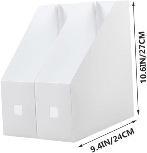 2pcs Plastic File Storage Rack Shelves for Desktop Organizer, White, 20in...