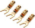 HiFi Speaker Y Spade Connectors, Dual Screw Locking Speaker Cable Plug, Fork Spade Connectors with Allen Wrench for Speaker Wire DIY 4PCS (Gold Pl...