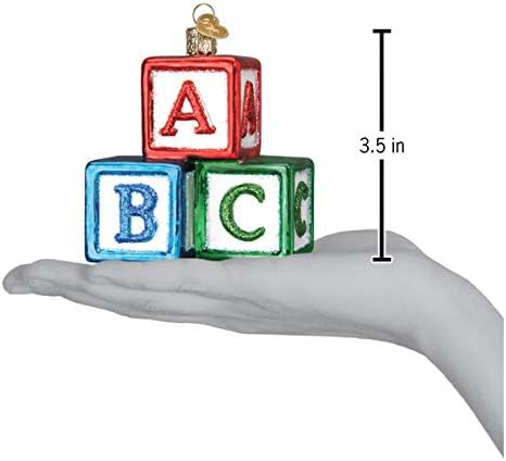 Old World Christmas ABC Blocks Blown Glass 2020 Unique Christmas Ornaments for Christmas Tree Decorations...