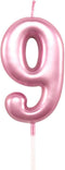 9th Birthday Candle Nine Years Pink Happy Birthday Number 9 Candles for Cake Topper Decoration for Party Kids Adults Numeral 90 59 29 91 94 99...
