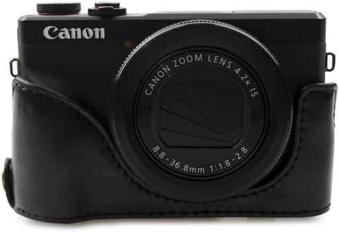 Rieibi G7X II G7X III Case - Vintage Leather Camera Case for Canon PowerShot G7 X Mark II/G7 X Mark III DSLR Camera - Protective Case with Strap, ...