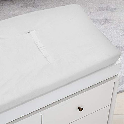 American Baby Company Heavenly Soft Chenille Fitted Contoured Changing Pad Cover, White, for Boys and Girls...