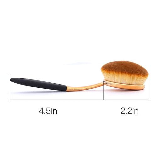 Large Rose Gold Foundation contour Round Toothbrush Oval Makeup Brushes 4pcs...
