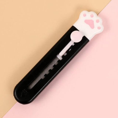 Pink Cute Girly Cat Paw Alloy Mini Portalble Utility Cutter Letter Envelope Razors and Blades Opener Mail School Office Supplies Shave and Hair Re...