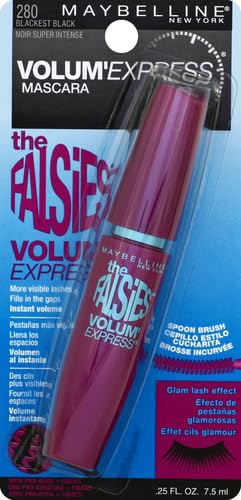 Maybelline Volum' Express Falsies Volumizing, Washable Mascara, Blackest Black, 1 Count...