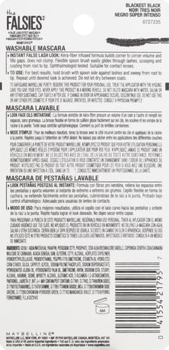 Maybelline Volum' Express Falsies Volumizing, Washable Mascara, Blackest Black, 1 Count...