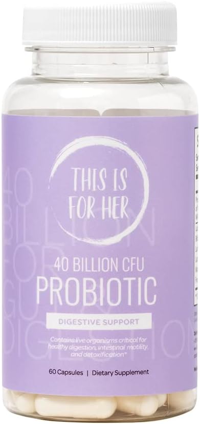 This Is for Her: Healthy Gut Probiotics for Women - 40 Billion CFU, Shelf Stable, Non-GMO (60 capsules / 30 day supply)...