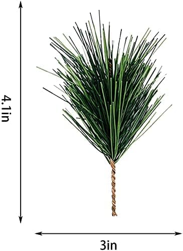 Alpurple 30 PCS Artificial Green Pine Needles Branches- Small Pine Twigs Stems Picks- Fake Greenery Pine Picks for Christmas Garland Wreath Embell...
