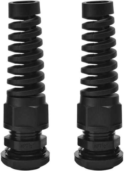 Strain Relief Cord Connector, CGELE 2 Pack NPT 1/2" Waterproof Cable Gland Cord Grip Spiral Adjustable Connector Strain Relief Cord Connectors Joi...