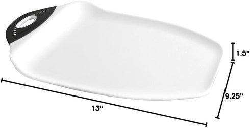 Dexas Chop & Scoop Cutting Board, 9.5 by 13 inches, White with Black Handle...