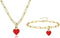 Fuqimanman2020 Sweet Enamel Forever Love Heart Shape Link Bracelet Paperclip Chain Stainless Steel Necklace for Mom Wife Lover Valentine's Day Pre...