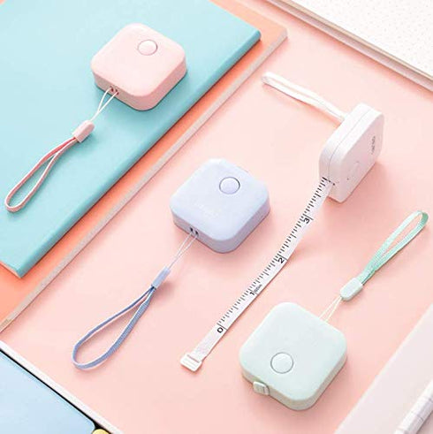 4 Pack Soft Measure, 4 Colors, 60 in / 1.5 m, Push Button, Retractable Soft Tape for Sewing and Cloth Ruler...