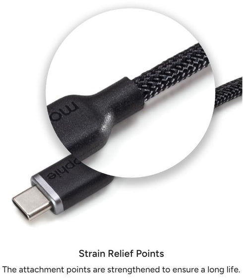 mophie Charge Stream USB-A to USB-C 1m/3ft Silicone Cable - Braided Enduraflex Design, 15W Fast Charge Compatible, & Ultra-Durable Build...
