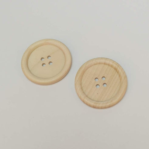 Chenkou Craft 20pcs 50mm 2" Round Natural Wood Buttons 4 Holes Craft Sewing Button (50mm)...